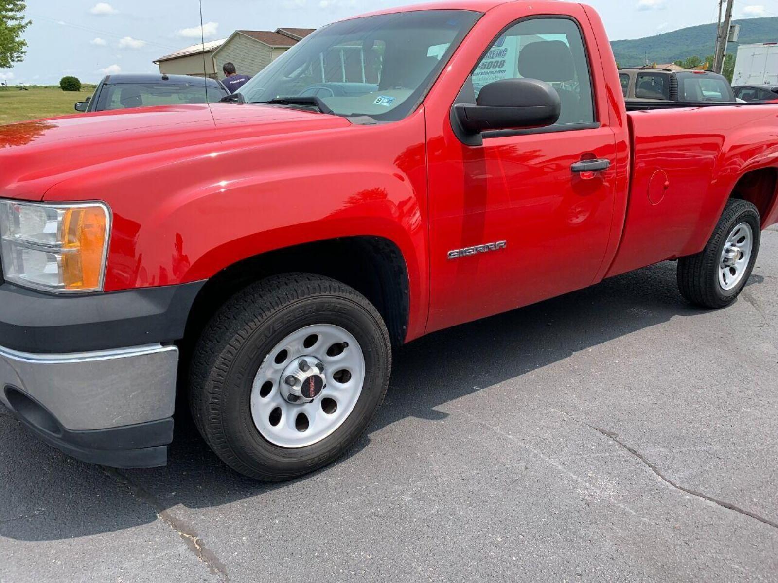 2013 Red GMC Sierra 1500 (1GTN1TEX1DZ) with an 4.3L V6 4.3L V6 engine, located at 4845 Woodbury Pike, Roaring Springs, PA, (814) 317-5008, (814) 317-5008, 40.250935, -78.366959 - 2013 GMC Sierra, Single Cab, 8ft bed, 4x2, 4.3L, V6, like new tires, new inspection, power windows/locks, cruise/tilt wheel, air conditioning,231k, Southern Truck, Absolutely Rust free! Must see condition! Clean! 1 Owner! Truck gets excellent fuel mileage! Truck has high highway miles. Company - Photo #0