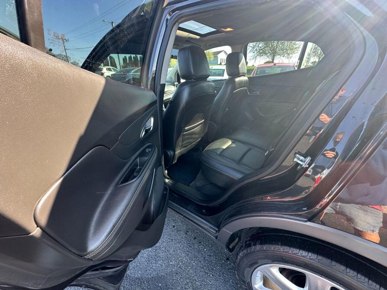 2015 Black Buick Encore (KL4CJHSB4FB) with an 1.4L I4 Turbocharger 1.4L I4 engine, located at 4845 Woodbury Pike, Roaring Springs, PA, (814) 317-5008, (814) 317-5008, 40.250935, -78.366959 - 2015 Buick Encore Premium, AWD, leather, roof, power windows/locks/seats and mirrors, rain sensing windshield, park assist, hands free phone, cruise/tilt wheel and much more. Clean! Ready to go with new inspection! Warranty available! If interested, 814-317-5008 or 814-497-4383. - Photo #7