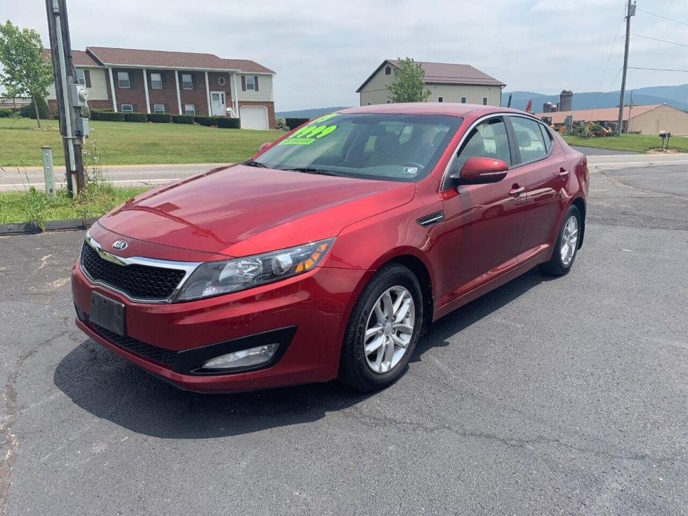 2013 Burgundy Kia Optima (5XXGM4A78DG) with an 2.4L I4 2.4L I4 engine, located at 4845 Woodbury Pike, Roaring Springs, PA, (814) 317-5008, (814) 317-5008, 40.250935, -78.366959 - 2013 Kia Optima, automatic, 80k original miles, power windows/locks, cruise/tilt wheel, air conditioning and more. Vehicle is being sold cheaper due to having a Reconstructed title from damage on rear deck lid and rear bumper cover. No paint work was done. The same color parts were bolted on. Cl - Photo #1