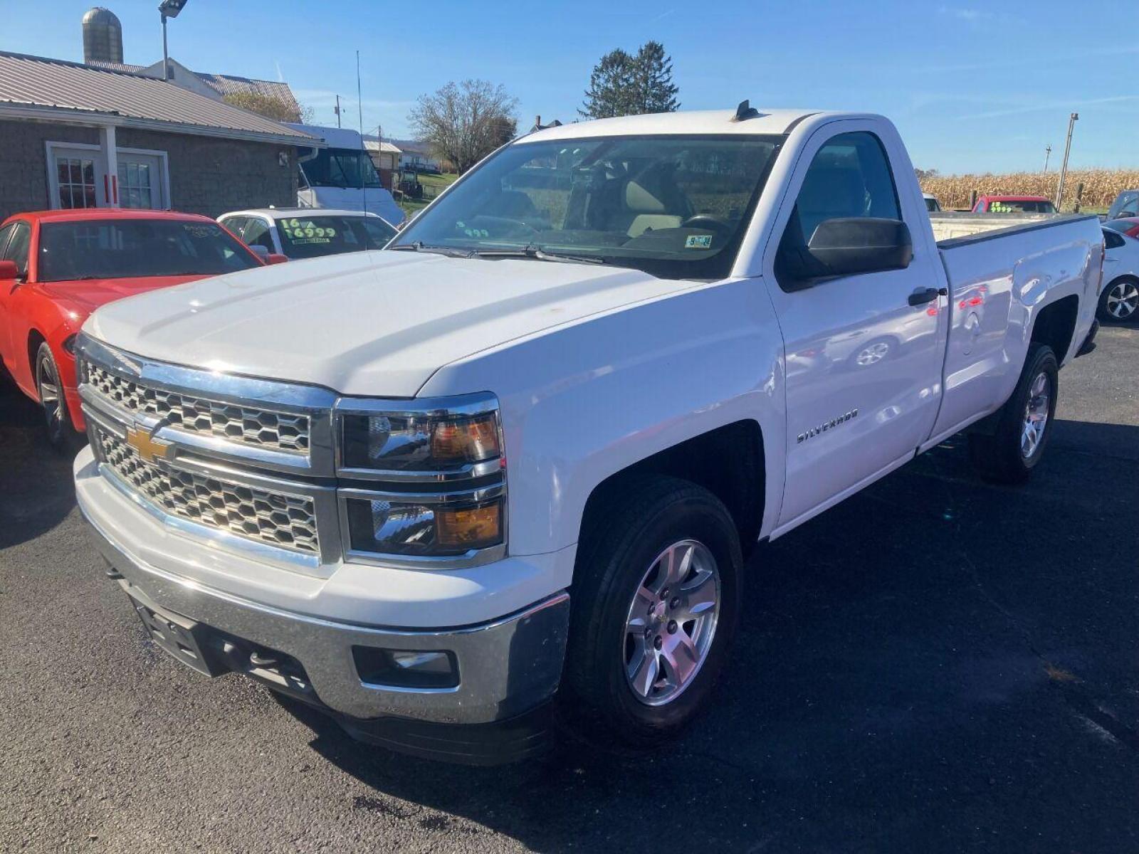 2014 White Chevrolet Silverado 1500 (1GCNCREC8EZ) with an 5.3L V8 5.3L V8 engine, located at 4845 Woodbury Pike, Roaring Springs, PA, (814) 317-5008, (814) 317-5008, 40.250935, -78.366959 - 2014 Chevy Silverado 1500 LT, automatic, 160k, 4x2, power windows/locks, cruise/tilt wheel, rear back up camera, Bluetooth, Navigation, factory trailer brake, steering controls, 5.3L V8. Truck has a brand new transmission, which comes with five year warranty. Southern truck! Rust free! If inter - Photo #1
