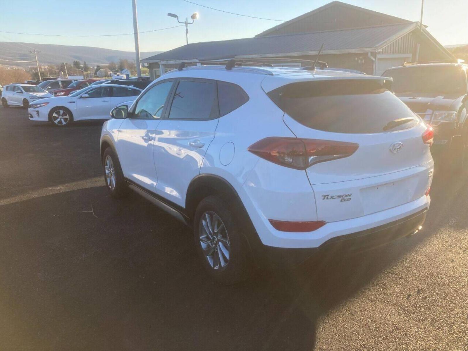 2017 White Hyundai Tucson (KM8J3CA21HU) with an 1.6L I4 Turbocharger 1.6L I4 engine, located at 4845 Woodbury Pike, Roaring Springs, PA, (814) 317-5008, (814) 317-5008, 40.250935, -78.366959 - 2017 Hyundai Tucson, Eco, AWD, 1.6L, automatic, power windows/locks, cruise/tilt, air, new tires, new inspection. Southern vehicle! Excellent condition! Super clean must see condition! Will come with a warranty with the option to upgrade. If interested, please call 814-317-5008. - Photo #3