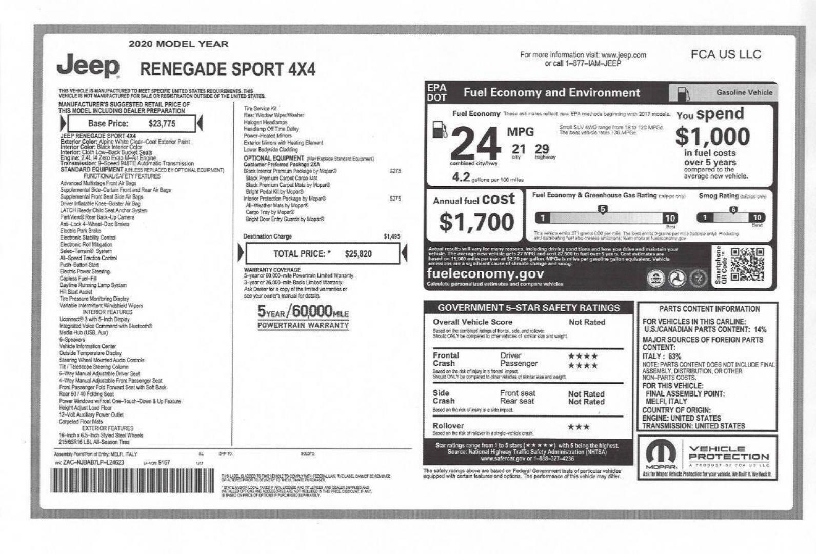 2020 White Jeep Renegade (ZACNJBAB7LP) with an 2.4L I4 2.4L I4 engine, located at 4845 Woodbury Pike, Roaring Springs, PA, (814) 317-5008, (814) 317-5008, 40.250935, -78.366959 - 2020 Jeep Renegade Sport, automatic, 4x4, 39k, 2.4L, power windows/locks, cruise/tilt wheel, air conditioning, all new tires, Eibach lift and more. Super clean vehicle! If interested, please call 814-317-5008 or 814-592-2176 - Photo#15