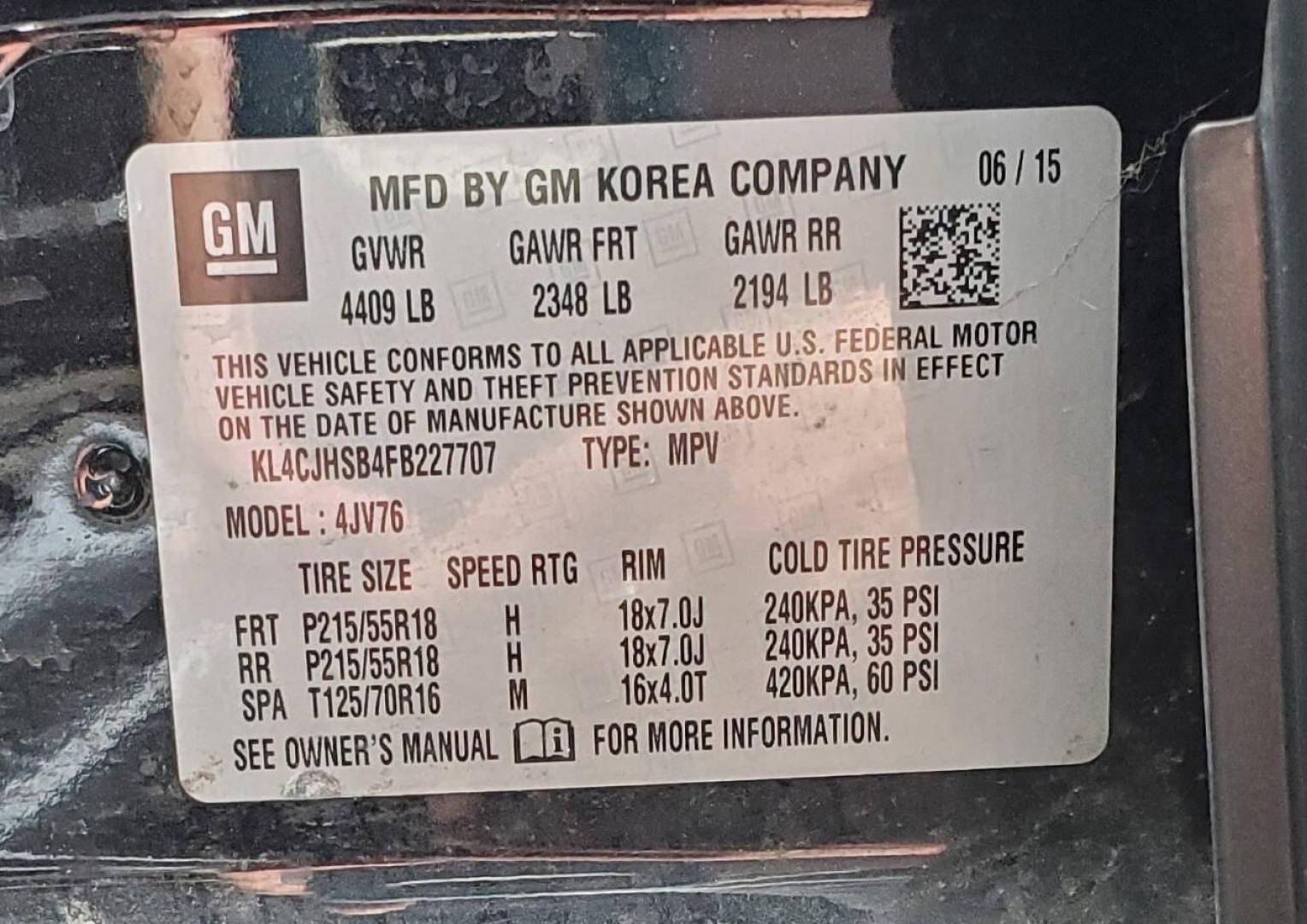 2015 Black Buick Encore (KL4CJHSB4FB) with an 1.4L I4 Turbocharger 1.4L I4 engine, located at 4845 Woodbury Pike, Roaring Springs, PA, (814) 317-5008, (814) 317-5008, 40.250935, -78.366959 - 2015 Buick Encore Premium, AWD, leather, roof, power windows/locks/seats and mirrors, rain sensing windshield, park assist, hands free phone, cruise/tilt wheel and much more. Clean! Ready to go with new inspection! Warranty available! If interested, 814-317-5008 - Photo#6