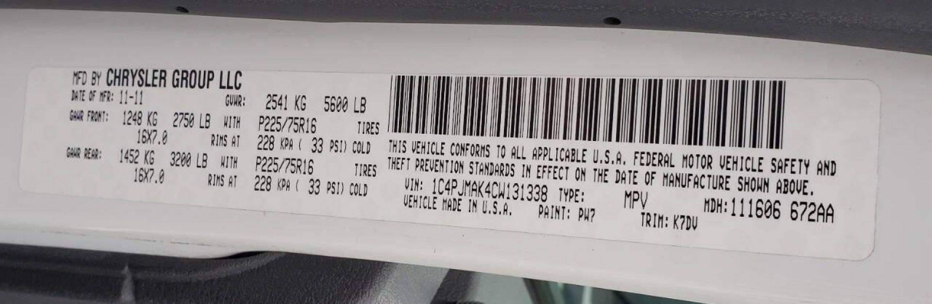 2012 White Jeep Liberty (1C4PJMAK4CW) with an 3.7L V6 3.7L V6 engine, located at 4845 Woodbury Pike, Roaring Springs, PA, (814) 317-5008, (814) 317-5008, 40.250935, -78.366959 - Tax Season Sale!! Price Just Reduced!!2012 Jeep Liberty Latitude 4x4 3.7L V6 Automatic 128k Miles 1 Owner company vehicle, well maintained, Power Windows and Locks, A/c, 20-inch wheels, Single CD Player. Rust-free Southern Vehicle! If you have any questions or to schedule a test drive, please call - Photo#6