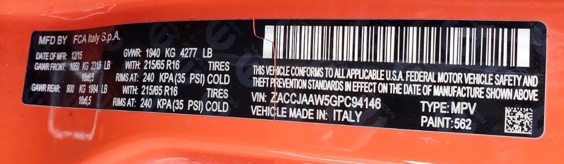 2016 Orange Jeep Renegade (ZACCJAAW5GP) with an 1.4L I4 Turbocharger 1.4L I4 engine, located at 4845 Woodbury Pike, Roaring Springs, PA, (814) 317-5008, (814) 317-5008, 40.250935, -78.366959 - 2016 Jeep Renegade Sport FWD 1.4L Manual 6-Speed 119,691 miles Southern vehicle, like new tires, new inspection. This vehicle comes with a 3 month/3000-mile power train warranty with the option to upgrade. If you would like more info on this vehicle or any of the others we currently have for sale, p - Photo#7