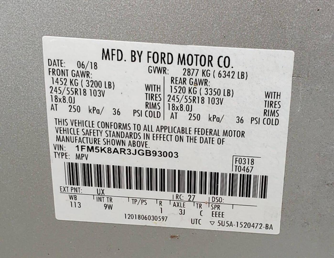 2018 Silver Ford Explorer (1FM5K8AR3JG) with an 3.7L V6 3.7L V6 engine, located at 4845 Woodbury Pike, Roaring Springs, PA, (814) 317-5008, (814) 317-5008, 40.250935, -78.366959 - 2018 Ford Explorer Police Interceptor Utility 3.7L V6 AWD Automatic 171K miles Ice-Cold A/C, Back-up Camera, CD Player, Cruise, Power Windows and Locks This vehicle was a K9 unit with the Virgina State Police. It has a dog-cage, but that can be removed at the customer's request. New Inspection. Vehi - Photo#7