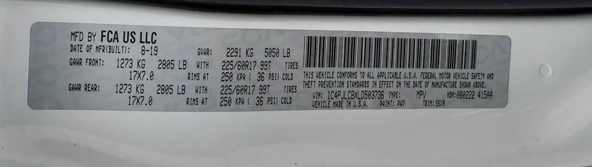 2020 White Jeep Cherokee (1C4PJLCBXLD) with an 2.4L I4 2.4L I4 engine, located at 4845 Woodbury Pike, Roaring Springs, PA, (814) 317-5008, (814) 317-5008, 40.250935, -78.366959 - 2020 Jeep Cherokee Latitude 2.4L I4 FWD Automatic 132K miles Like new tires, A/C, Power Windows and Locks, Trailer Stability Control, Braking Assist, Blind Spot Monitoring, Apple CarPlay, Back-up Camera. Clean, rust-free Southern Vehicle! New Inspection. Vehicle will come with 3 mo./3,000-mile warra - Photo#7