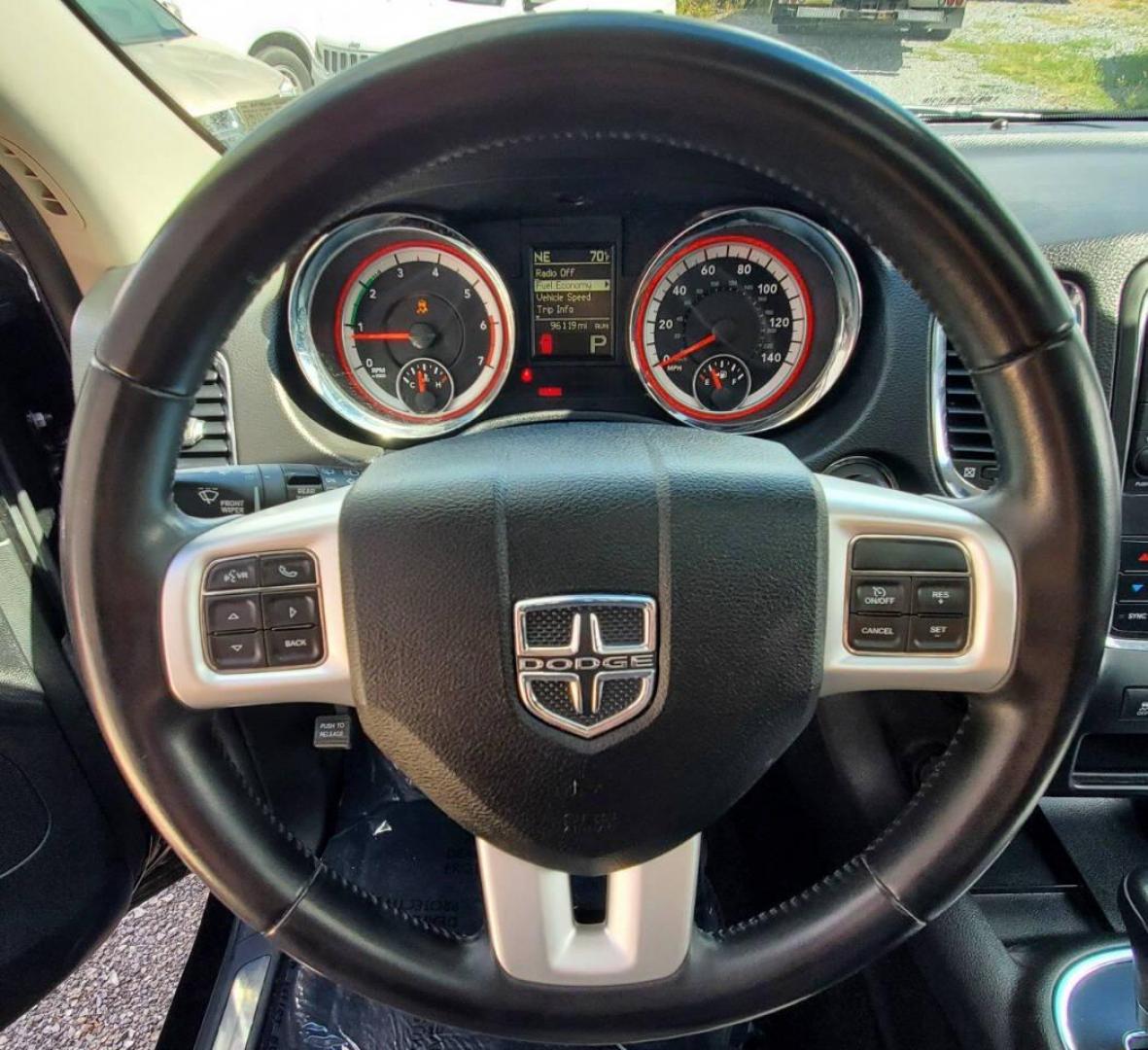 2013 Black Dodge Durango (1C4SDJDT3DC) with an 5.7L V8 5.7L V8 engine, located at 4845 Woodbury Pike, Roaring Springs, PA, (814) 317-5008, (814) 317-5008, 40.250935, -78.366959 - 2013 Dodge Durango Crew Hemi AWD 5.7L V8 6-speed Automatic 3rd Row Seating, Leather, Heated Driver/Passenger/Rear Seats, Sunroof, A/C, Keyless Entry, Remote Start, Premium Alpine Stereo with In-Dash Single CD and Sirius XM, Backup Camera, Like New Tires, New Inspection. Vehicle has a new crate engin - Photo#25