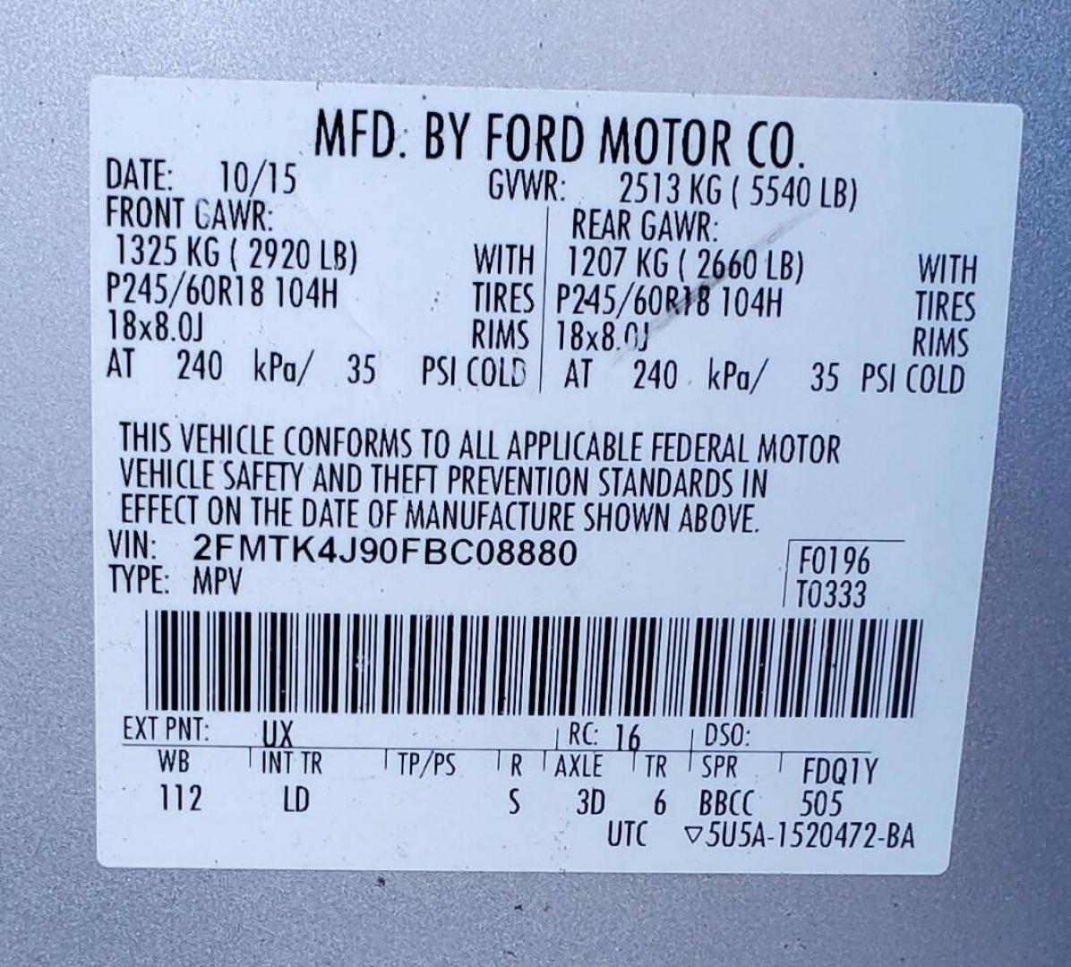 2015 Silver Ford Edge (2FMTK4J90FB) with an 2.0L I4 Turbocharger 2.0L I4 engine, located at 4845 Woodbury Pike, Roaring Springs, PA, (814) 317-5008, (814) 317-5008, 40.250935, -78.366959 - 2015 Ford Edge SEL AWD 4 dr Crossover 2.0L I4 Turbocharger 171k miles Fully serviced and ready to go! New brakes and rotors all around. Leather, Sirius XM, Single CD Player, Bluetooth, Back-up Camera, Heated Seats, Heated Side Mirrors, Moon Roof. Selling so cheap because it has an R-Title due to a h - Photo#8