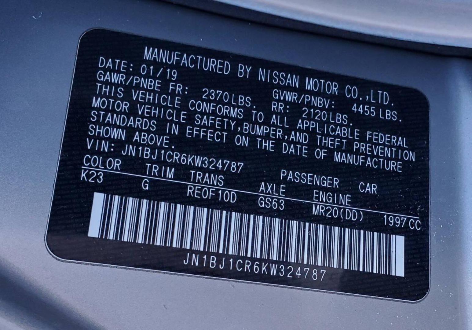 2019 Silver Nissan Rogue Sport (JN1BJ1CR6KW) with an 2.0L I4 2.0L I4 engine, located at 4845 Woodbury Pike, Roaring Springs, PA, (814) 317-5008, (814) 317-5008, 40.250935, -78.366959 - Photo#4