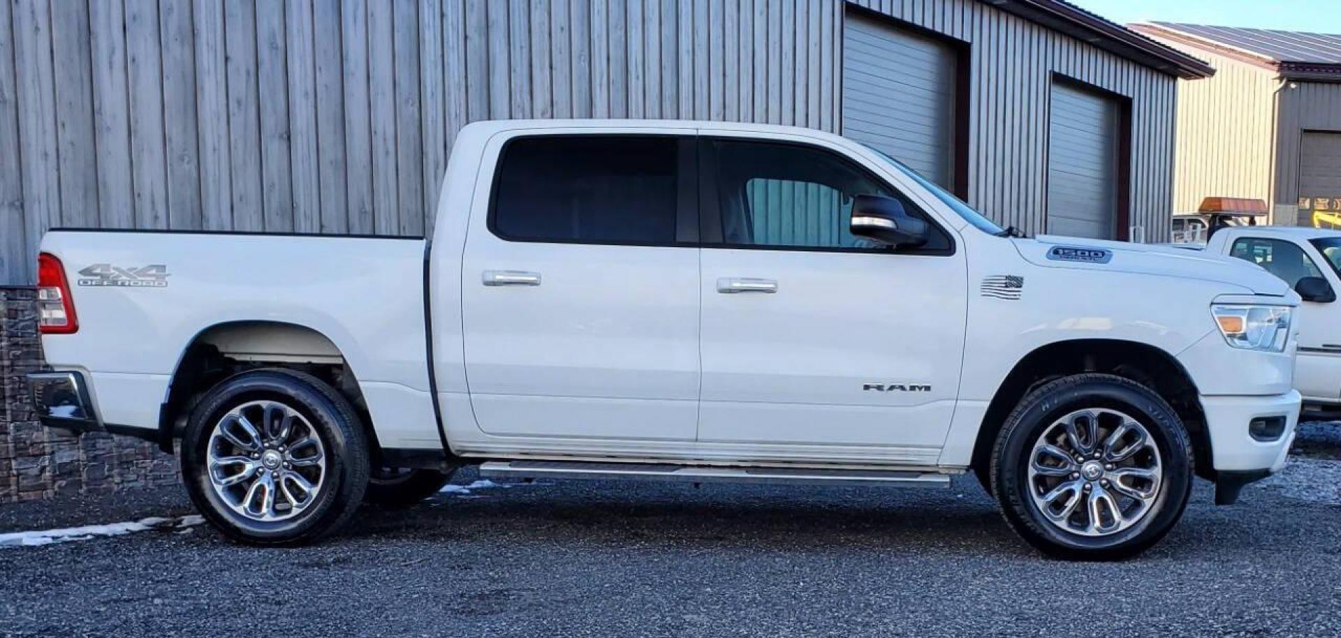 2019 White RAM 1500 (1C6SRFFT1KN) with an HEMI 5.7L V8 395hp 410ft. lbs. 5.7L V8 engine, located at 4845 Woodbury Pike, Roaring Springs, PA, (814) 317-5008, (814) 317-5008, 40.250935, -78.366959 - Photo#1