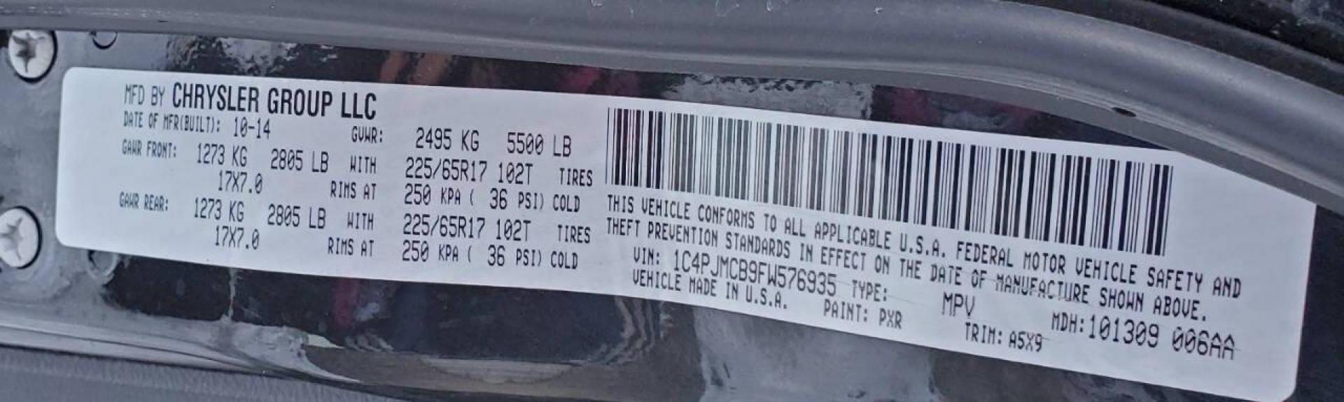 2015 Black Jeep Cherokee (1C4PJMCB9FW) with an 2.4L I4 180hp 171ft. lbs. 2.4L I4 engine, located at 4845 Woodbury Pike, Roaring Springs, PA, (814) 317-5008, (814) 317-5008, 40.250935, -78.366959 - 2015 Jeep Cherokee Latitude 4x4 2.4L I4 Automatic 9-speed 181k Miles Remote Start, Rear Back-up Camera, Cruise Control, Keyless Entry, Bluetooth, Terrain Select. Vehicle has an R-Title due to previous cosmetic damage to the front bumper and grill. New Inspection. Vehicle will come with a 3 month/3,0 - Photo#7