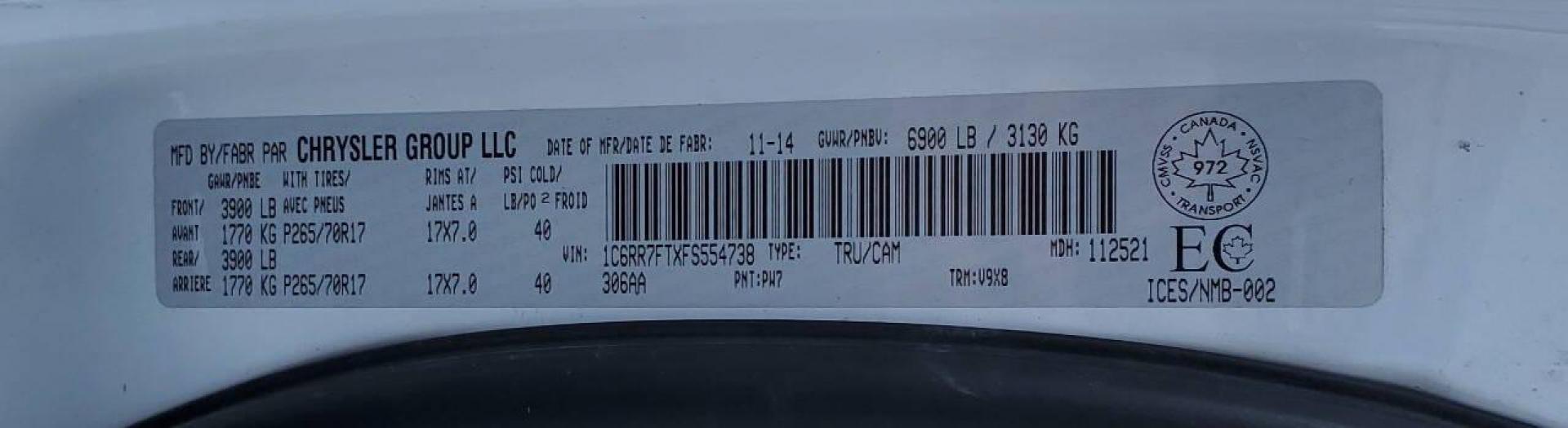 2015 White RAM 1500 (1C6RR7FTXFS) with an 5.7L V8 5.7L V8 engine, located at 4845 Woodbury Pike, Roaring Springs, PA, (814) 317-5008, (814) 317-5008, 40.250935, -78.366959 - 2015 RAM 1500 Tradesman Hemi Quad Cab 4x4 5.7L V8 Automatic 262k Miles This truck has a brand-new crate engine motor that comes with a 2 yr/100,000-mile warranty. A/c, Power Windows and Locks, Cruise Control, Bed Cover. Very clean Southern truck! New Inspection. Truck itself will come with a 3-month - Photo#5